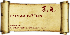Brichta Mátka névjegykártya